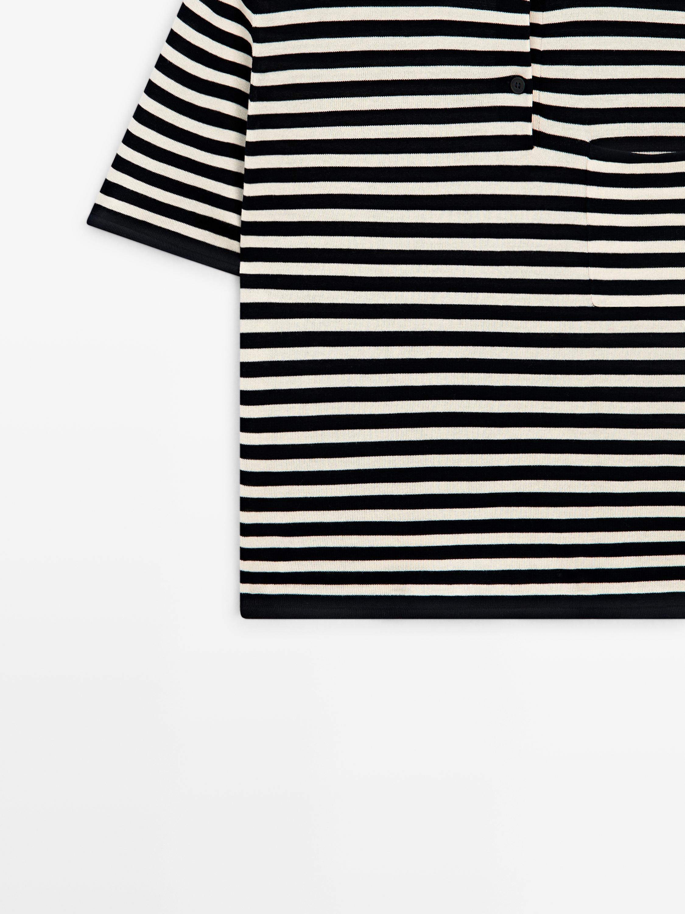 Knit polo shirt with pocket detail